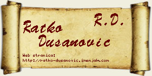 Ratko Dušanović vizit kartica